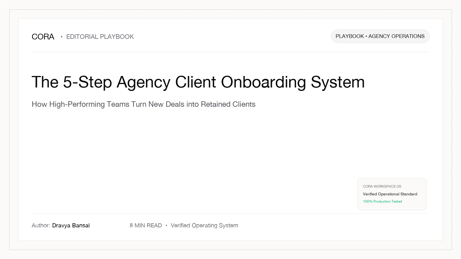 The 5-Step Agency Client Onboarding Operating System Banner