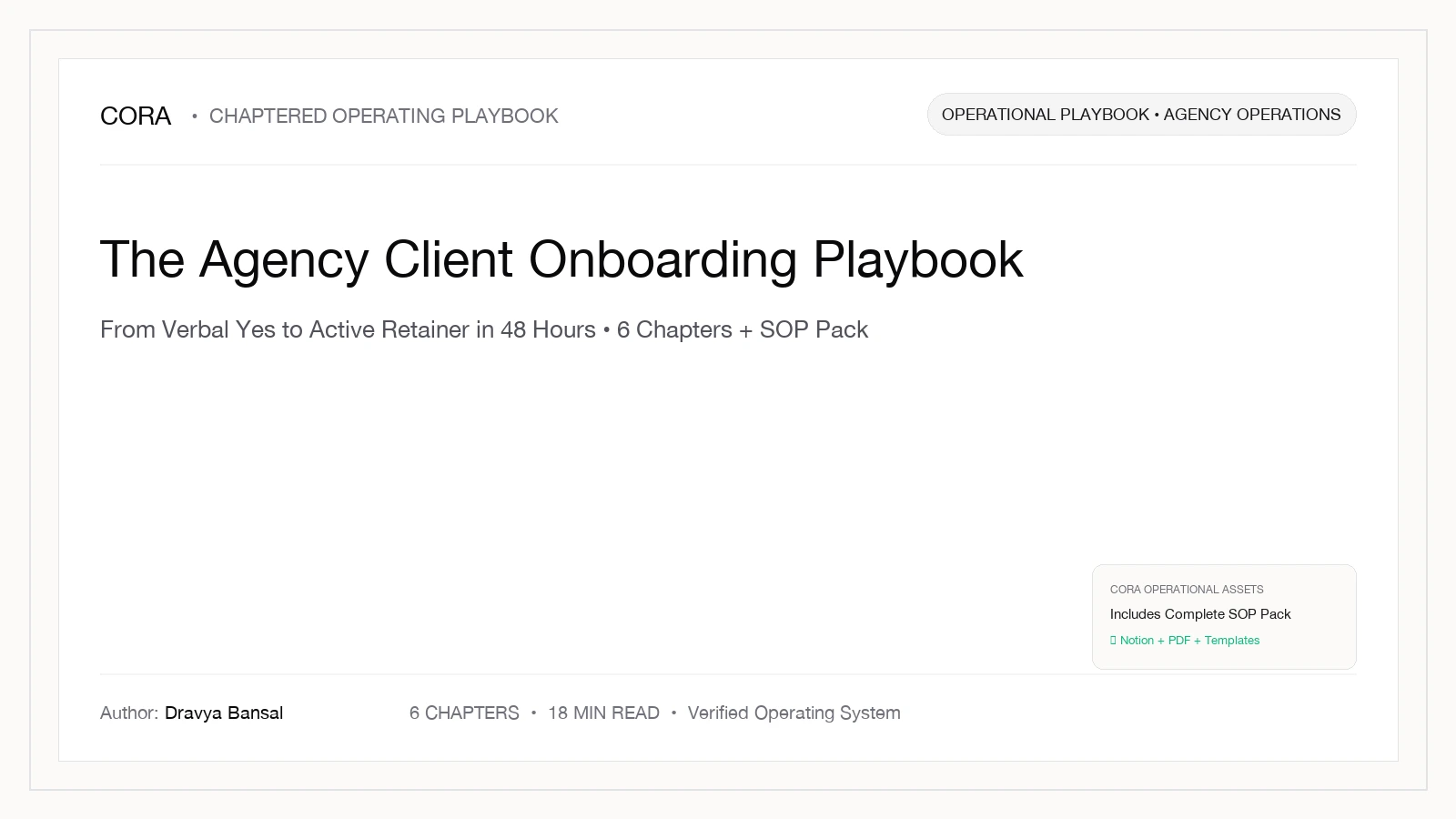 The Agency Client Onboarding Playbook Cover Banner